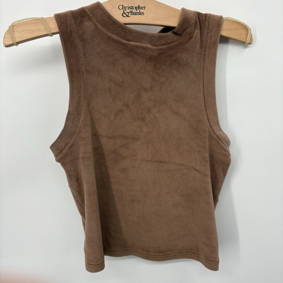 SKIMS Tops - SKIMS Size Small Velour Tank Sienna Tan Brown Sleeveless Crewneck Tank Top #15A